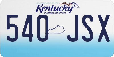 KY license plate 540JSX