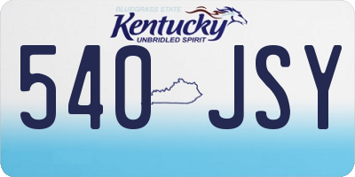 KY license plate 540JSY