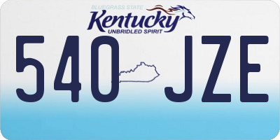KY license plate 540JZE