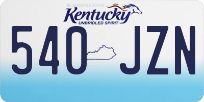 KY license plate 540JZN