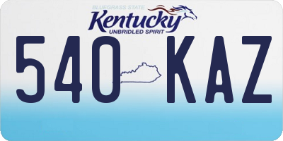 KY license plate 540KAZ