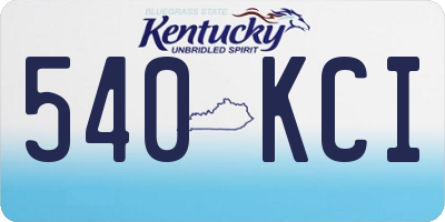 KY license plate 540KCI