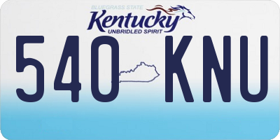 KY license plate 540KNU