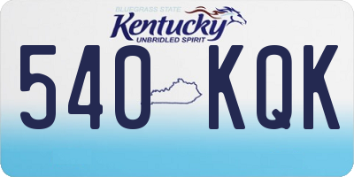 KY license plate 540KQK