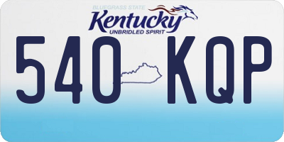 KY license plate 540KQP