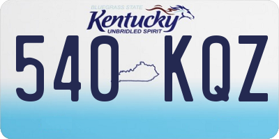 KY license plate 540KQZ