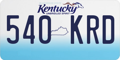 KY license plate 540KRD