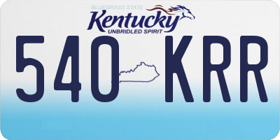 KY license plate 540KRR