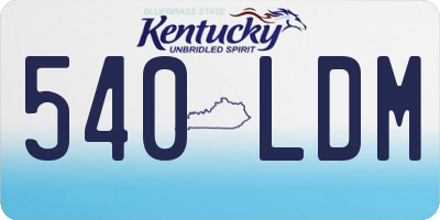 KY license plate 540LDM