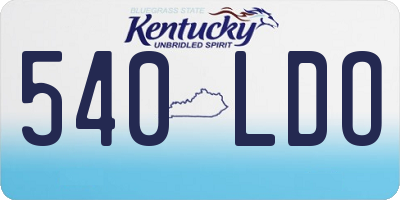 KY license plate 540LDO