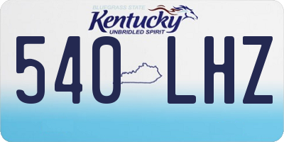 KY license plate 540LHZ