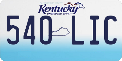 KY license plate 540LIC