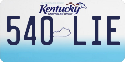 KY license plate 540LIE