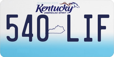 KY license plate 540LIF