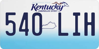 KY license plate 540LIH