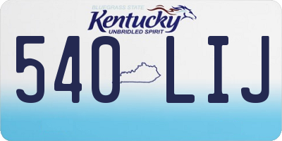 KY license plate 540LIJ