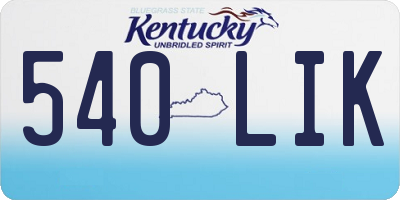KY license plate 540LIK