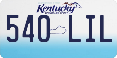 KY license plate 540LIL