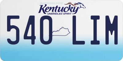 KY license plate 540LIM