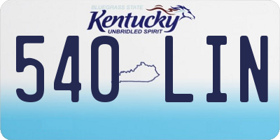 KY license plate 540LIN