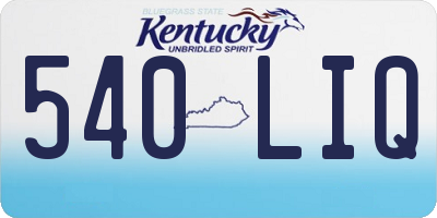 KY license plate 540LIQ