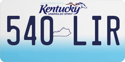 KY license plate 540LIR