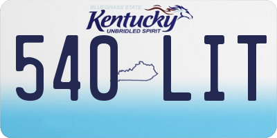KY license plate 540LIT