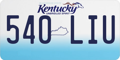 KY license plate 540LIU
