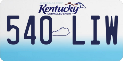 KY license plate 540LIW