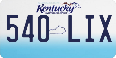 KY license plate 540LIX
