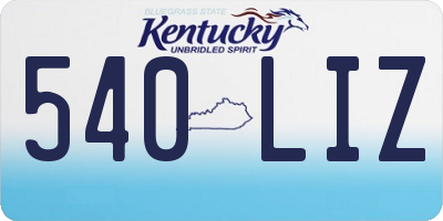 KY license plate 540LIZ