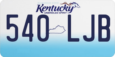 KY license plate 540LJB