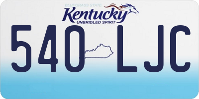KY license plate 540LJC