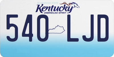 KY license plate 540LJD