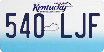 KY license plate 540LJF