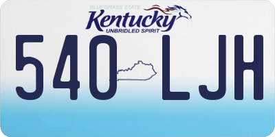 KY license plate 540LJH