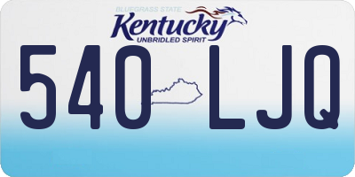 KY license plate 540LJQ