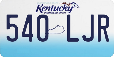 KY license plate 540LJR