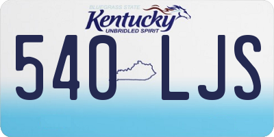 KY license plate 540LJS