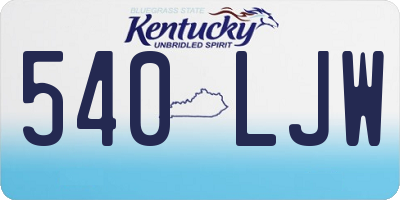 KY license plate 540LJW