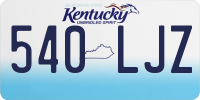 KY license plate 540LJZ