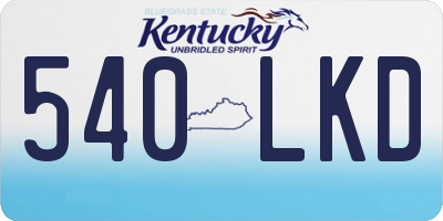 KY license plate 540LKD