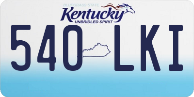 KY license plate 540LKI