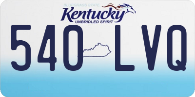 KY license plate 540LVQ
