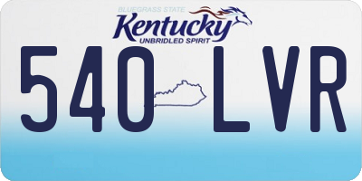 KY license plate 540LVR