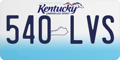 KY license plate 540LVS