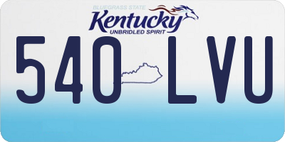 KY license plate 540LVU