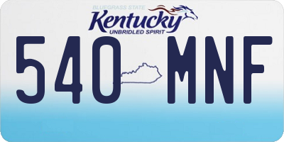 KY license plate 540MNF