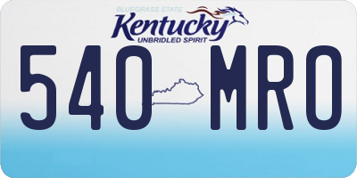 KY license plate 540MRO