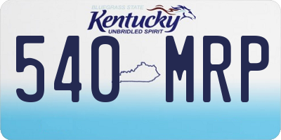 KY license plate 540MRP